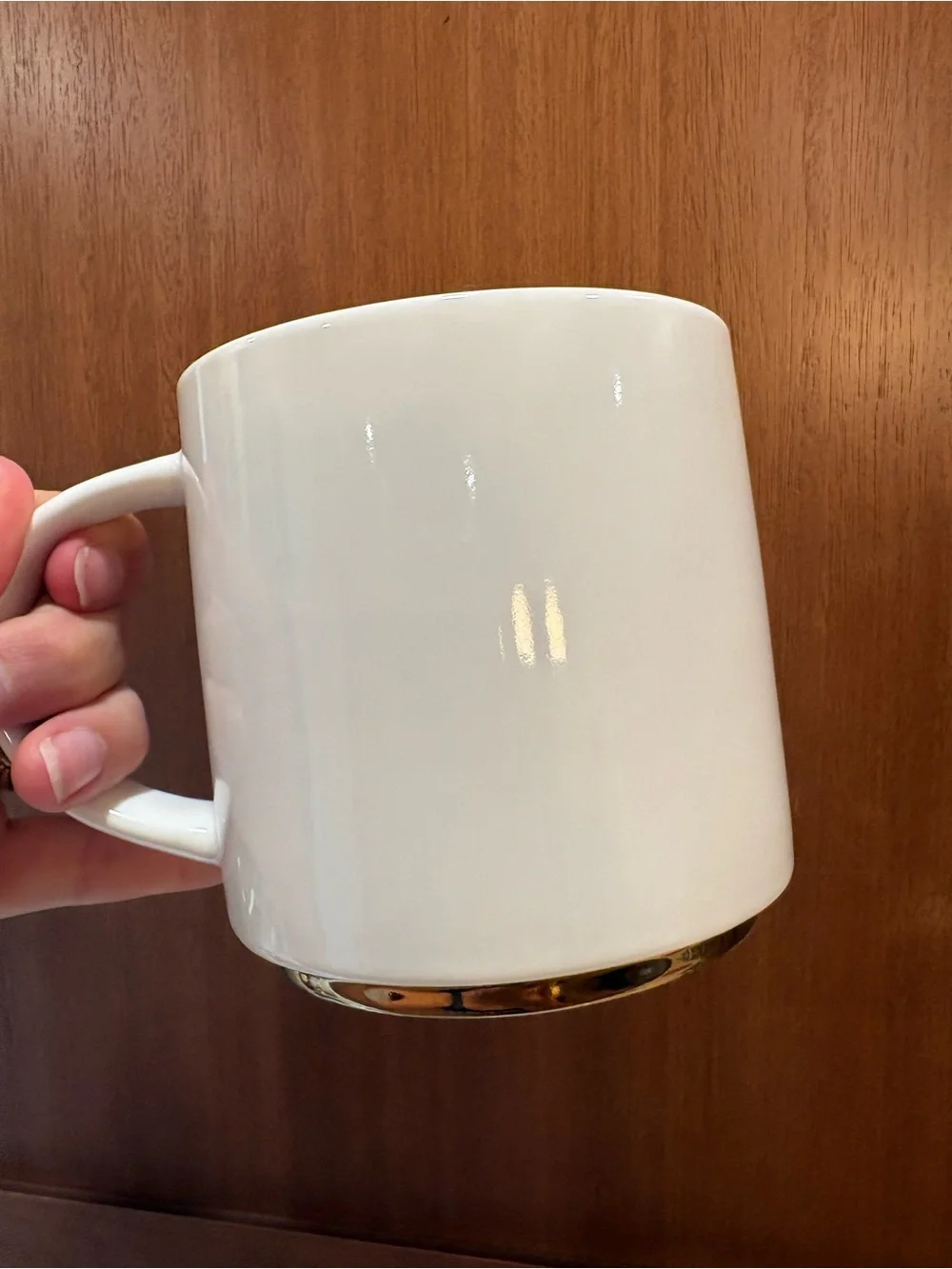 Williams Sonoma Monogram Initial Capital M Mug Cup White/Ivory w Gold Trim 12 oz